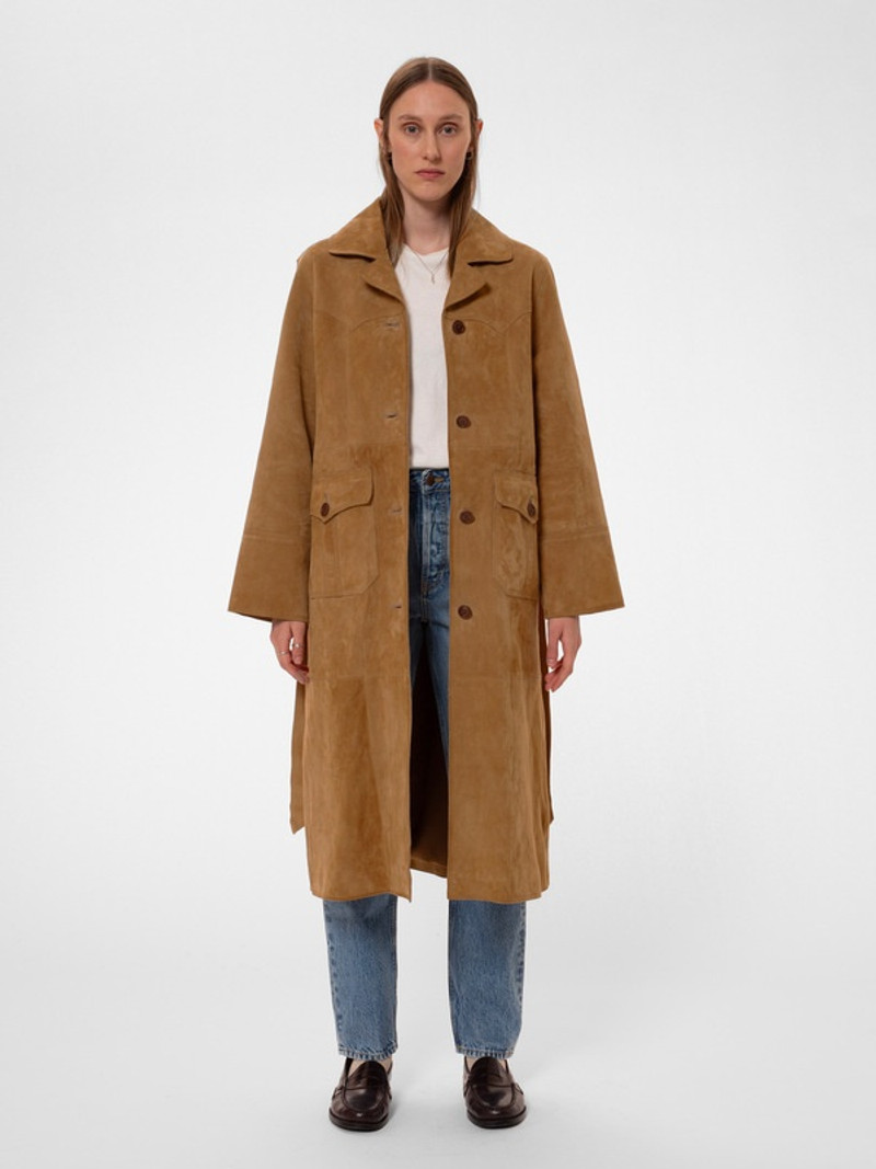 Ilse Suede Coat Tobacco 3