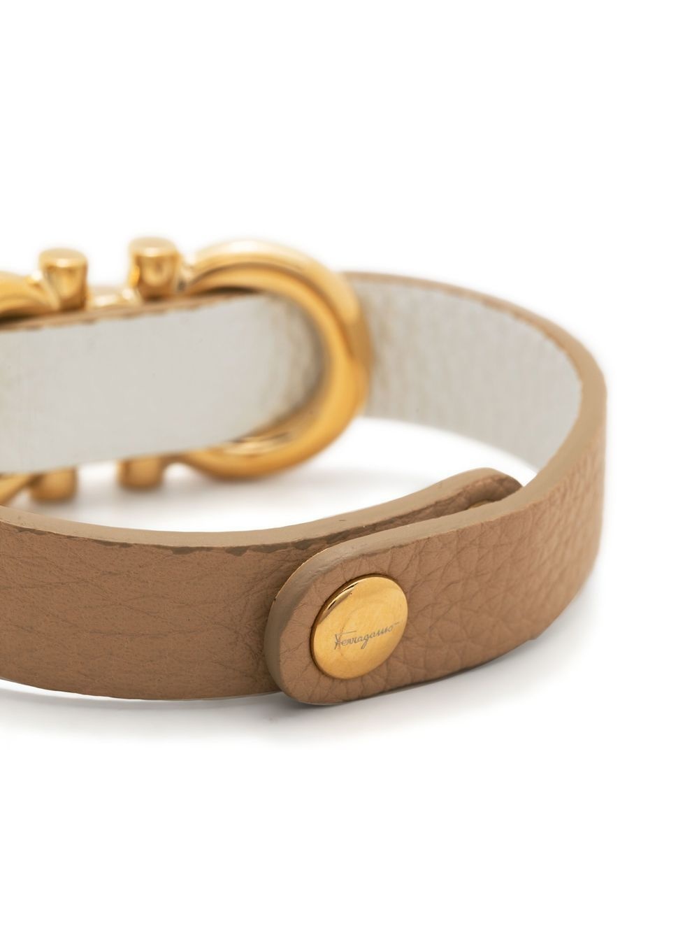 Gancini-detail leather bracelet - 3
