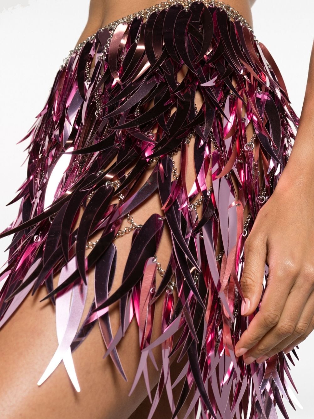 metallic feathers mini skirt - 5