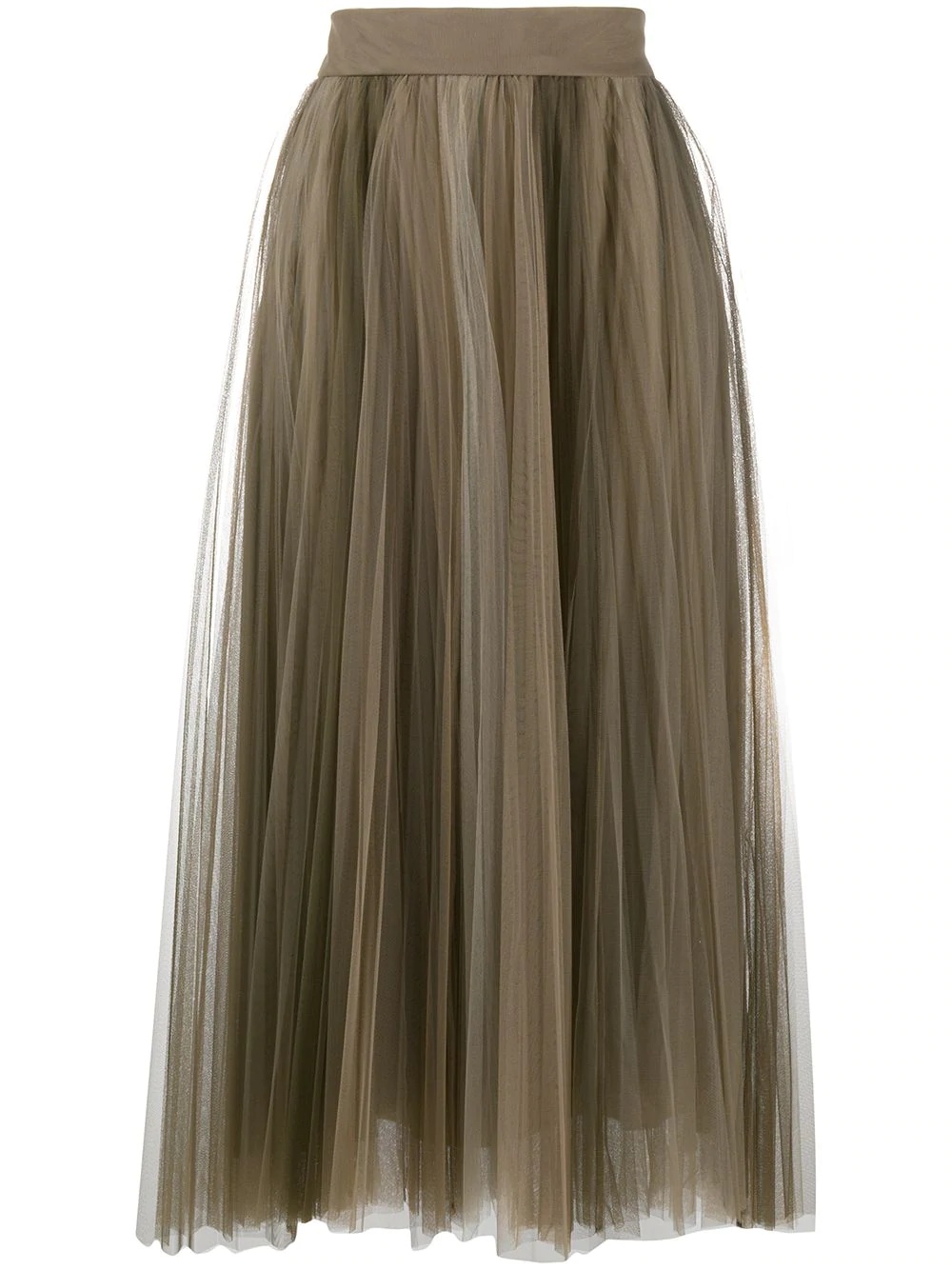 pleated tulle midi skirt - 1