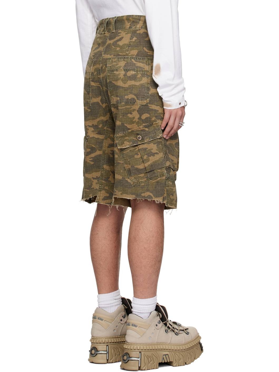 Khaki Camo Vintage Shorts - 3