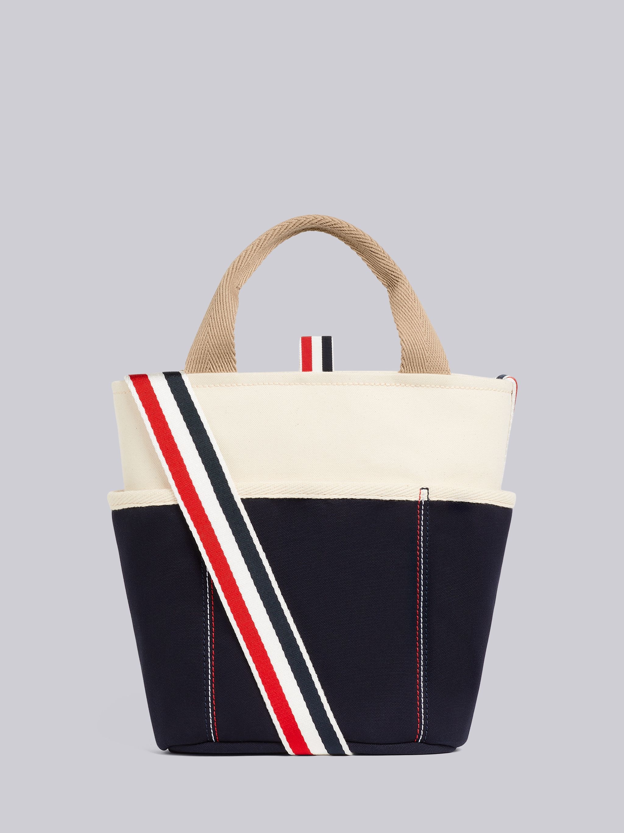 Off White Double Face Cotton Canvas Large Bucket Bag - 1