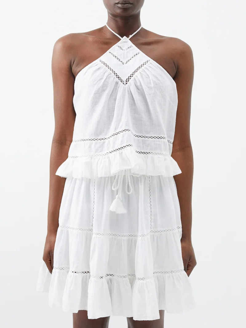 Isabel Marant Étoile Liso halterneck cotton-gauze top outlook
