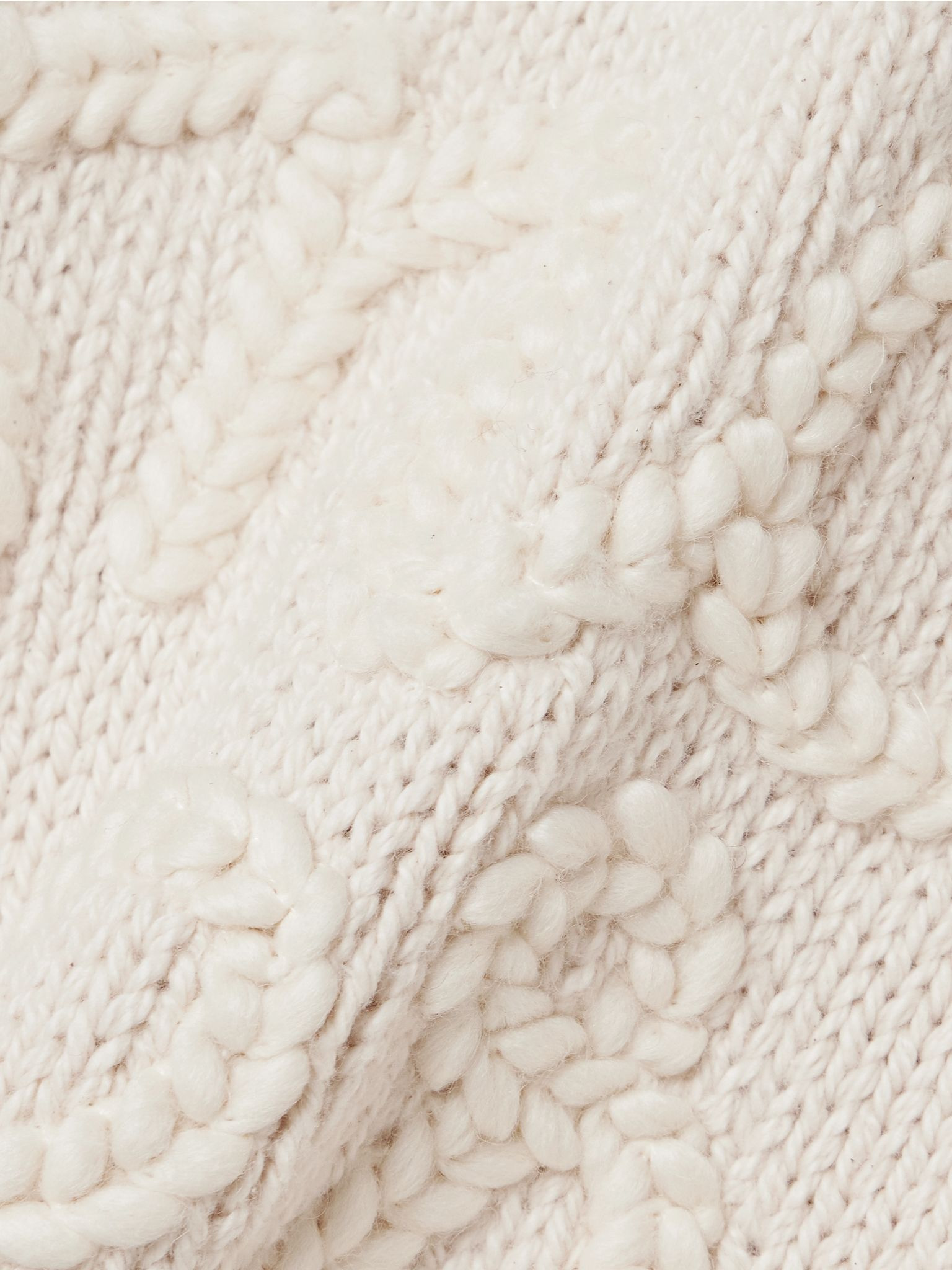 Embroidered cotton sweater Ivory - 5