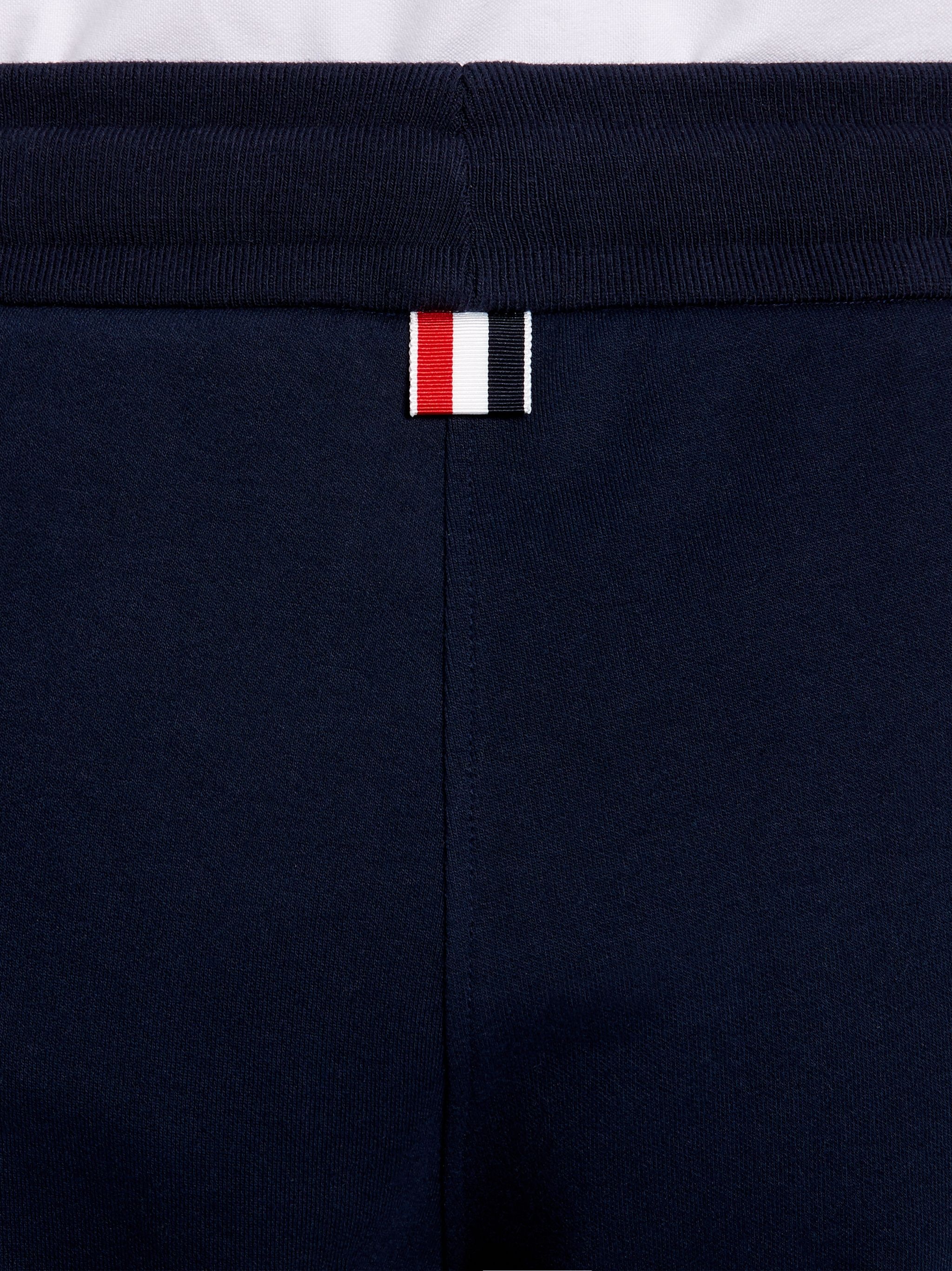 Navy Compact Double Knit Cotton 4-Bar Drawcord Sweatpants - 6