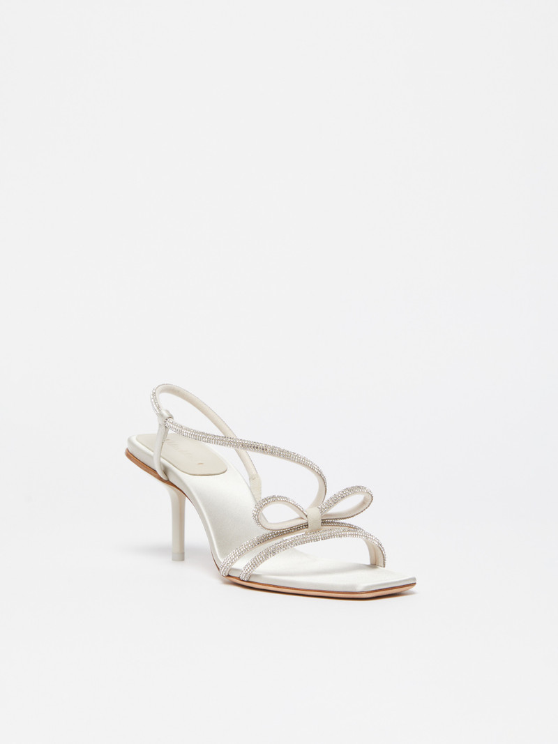Max Mara CRYSTALSANDAL Bow-adorned satin sandals outlook