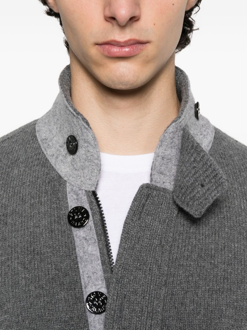button-fastening cardigan - 5