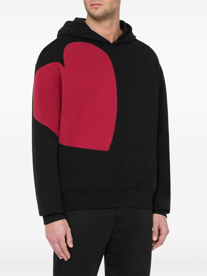 Moschino heart-print cotton hoodie outlook