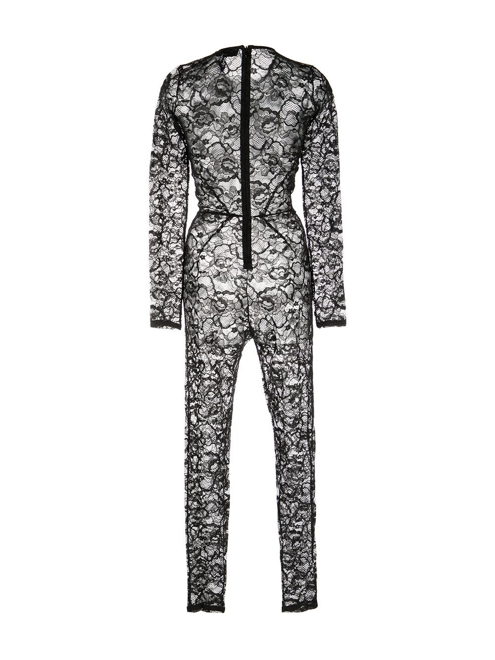 lace long-sleeve catsuit - 2