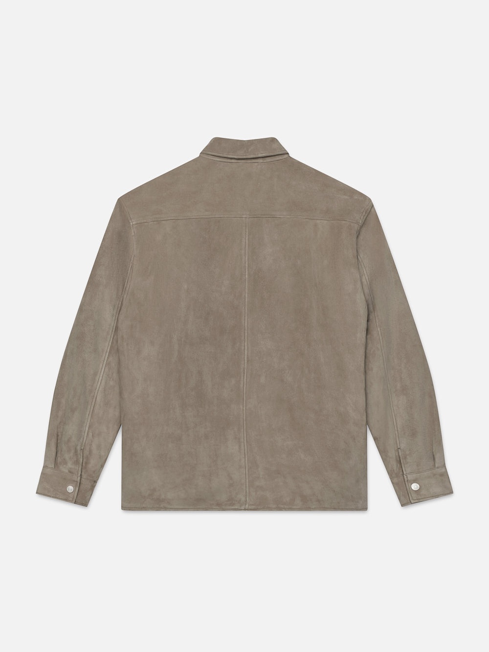 Long Sleeve Suede Padded Shirt in Stone Beige - 3