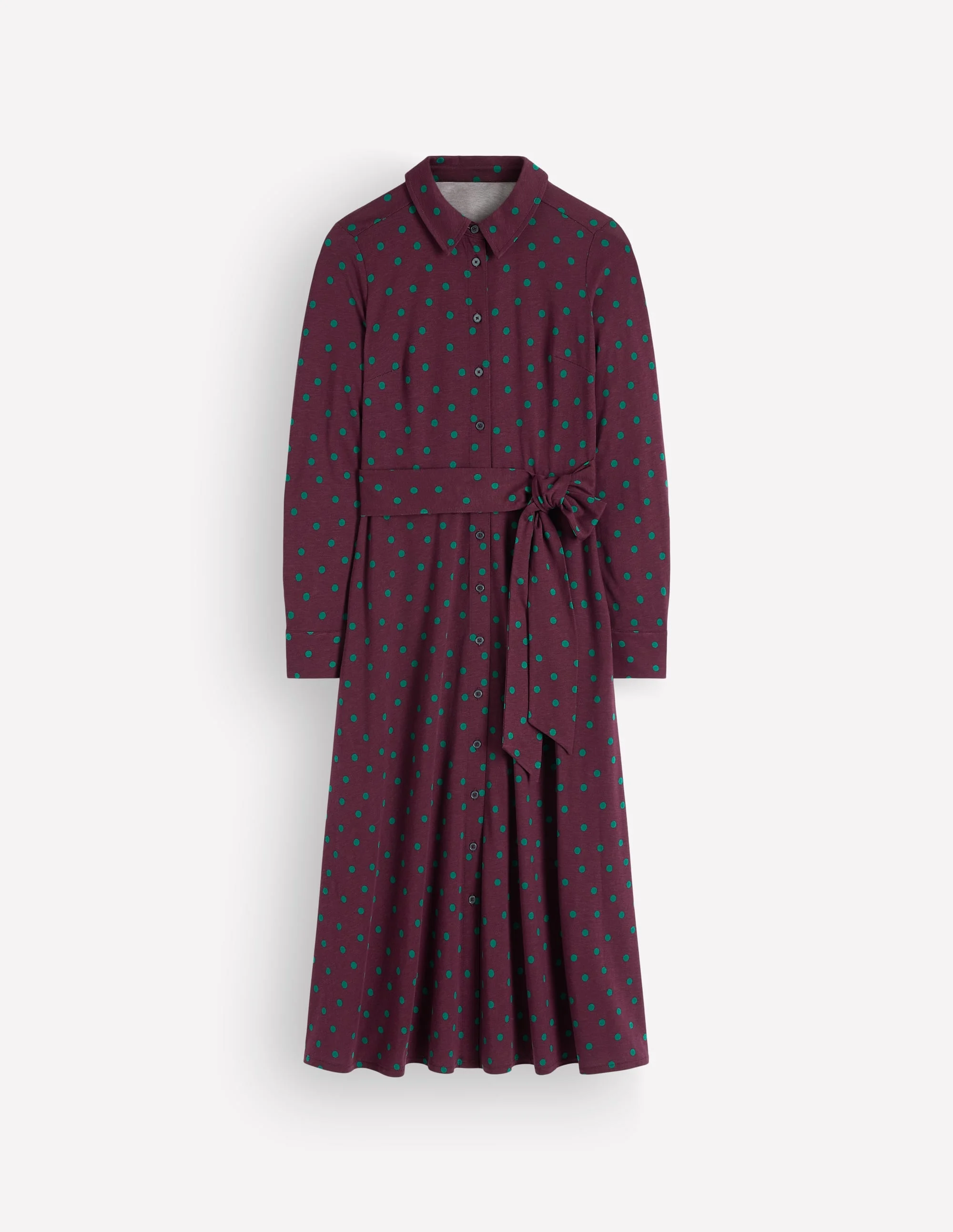 Marcia Jersey Shirt Dress-Dark Cherry, Boden Spot - 1