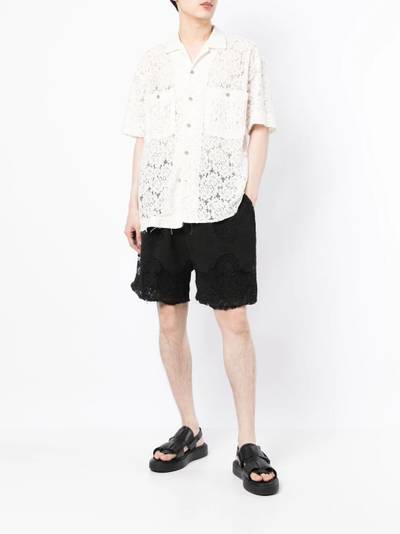 By Walid crochet cotton Bermuda shorts outlook