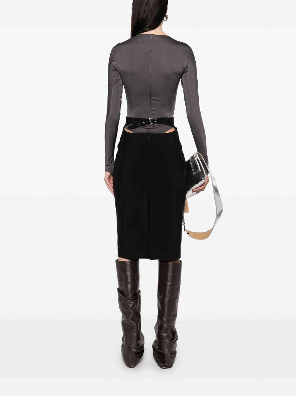 cut-out midi skirt - 2