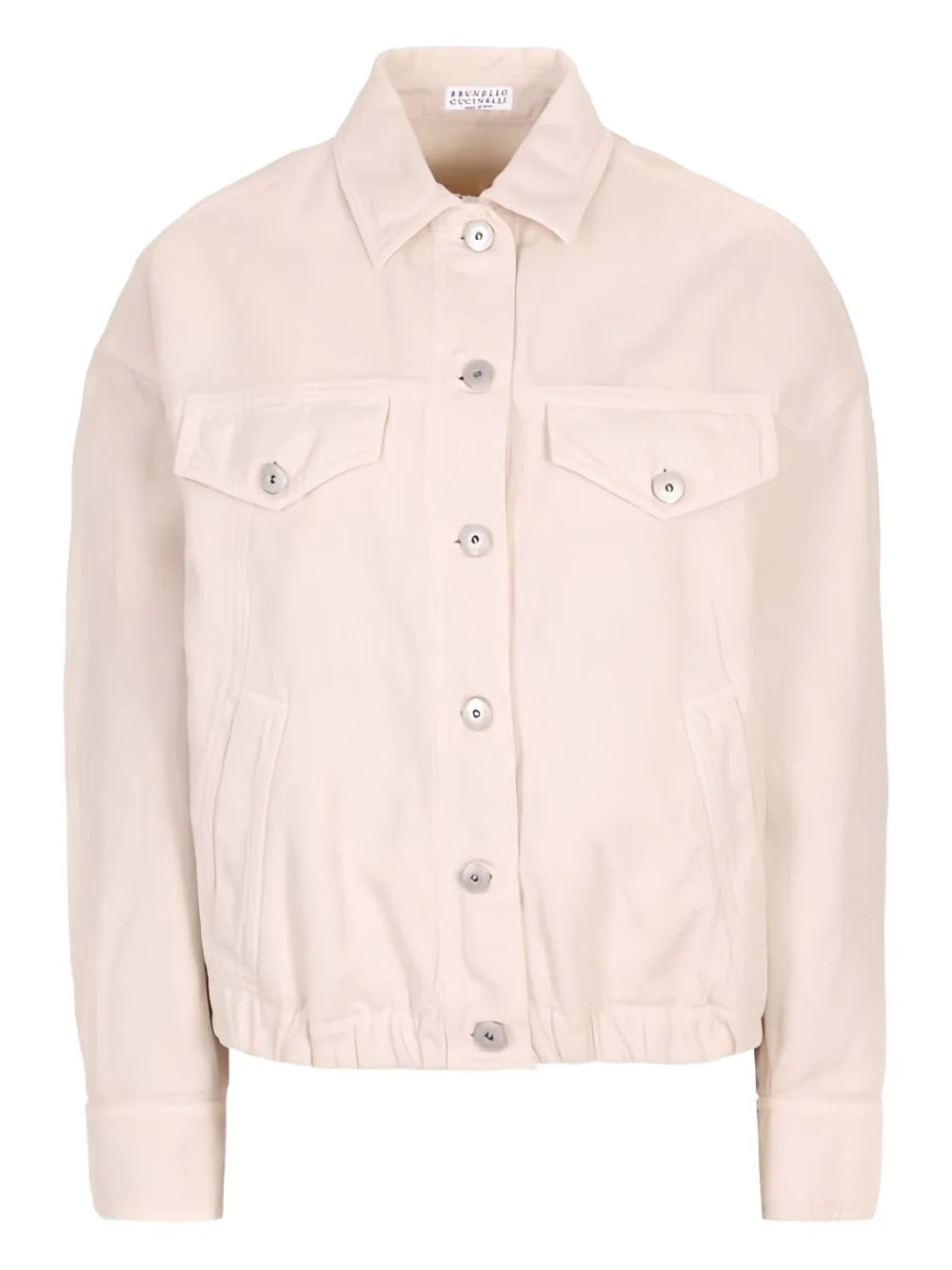 button-fastening drawstring jacket - 1
