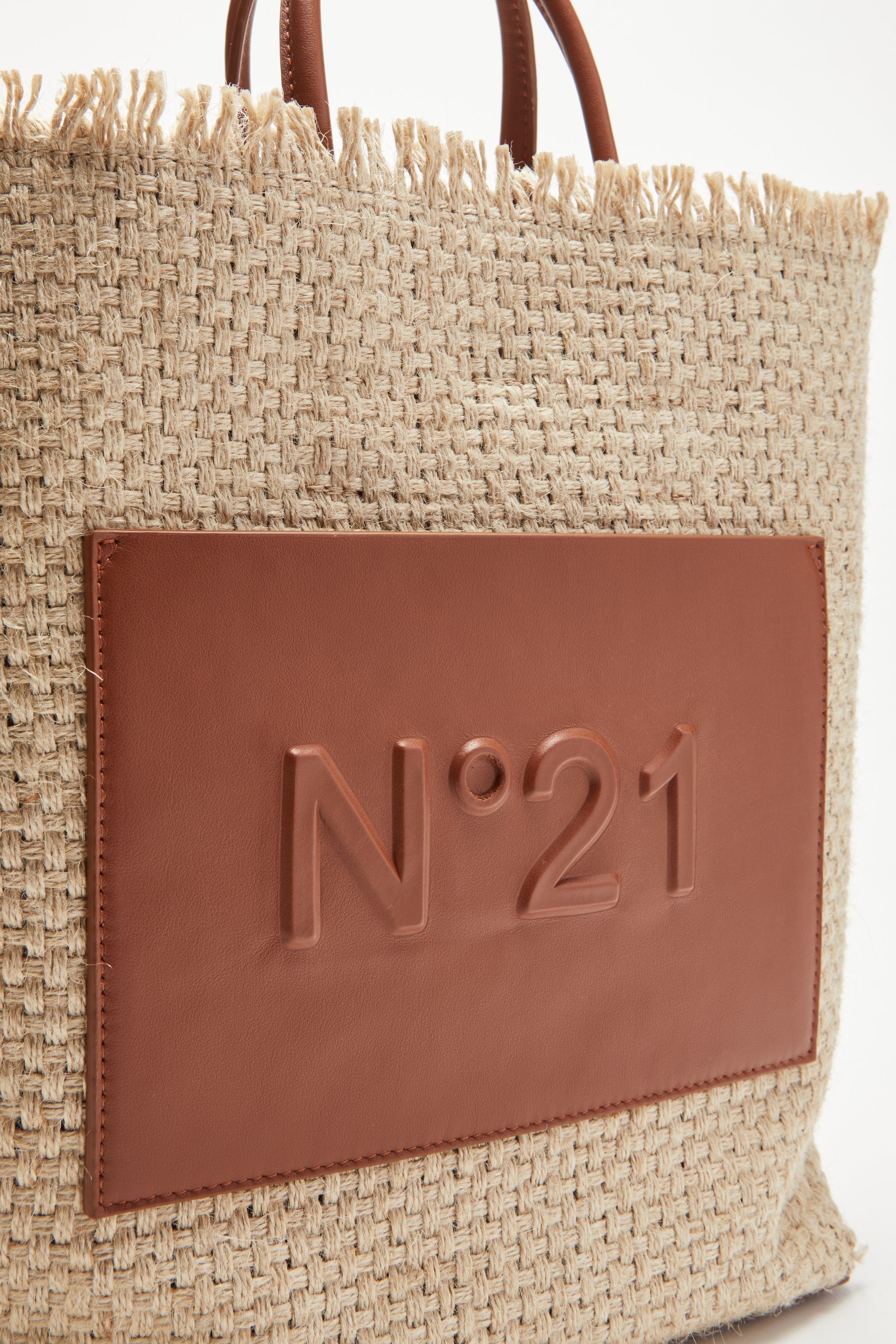 SMALL LOGO-EMBOSSED WOVEN SHOPPER - 5