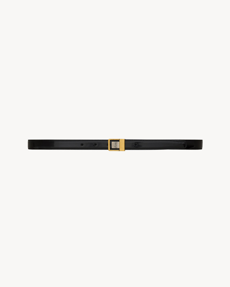 la 66 buckle thin belt in shiny leather 1