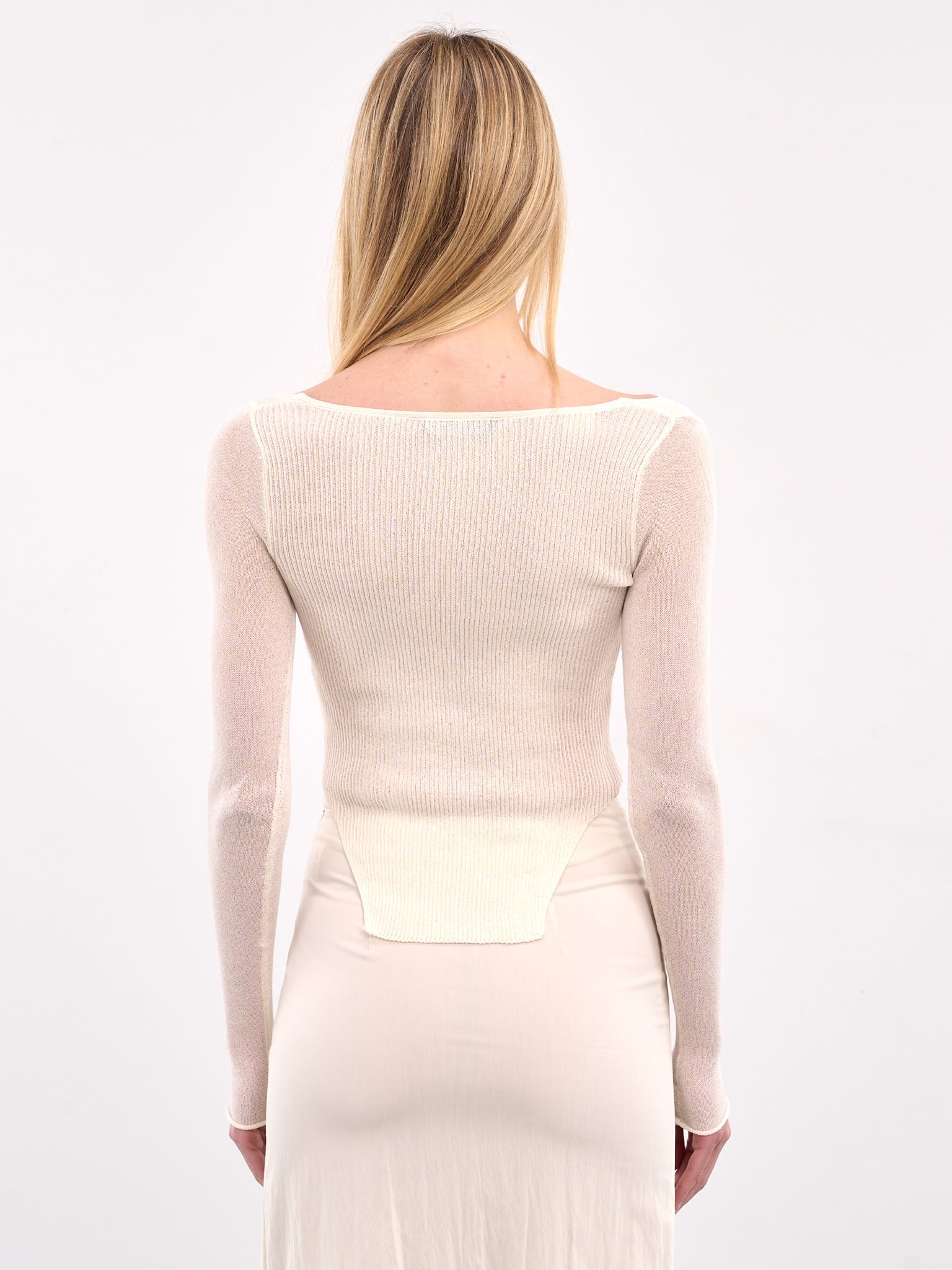 Rib-Knit Corset Sweater - 3
