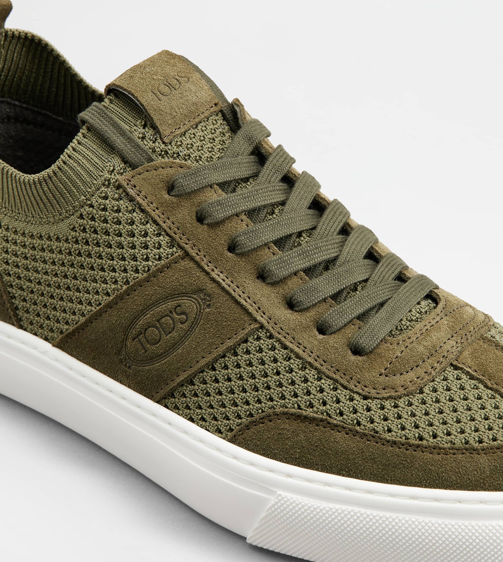 TOD'S SNEAKERS IN FABRIC AND SUEDE - GREEN - 5