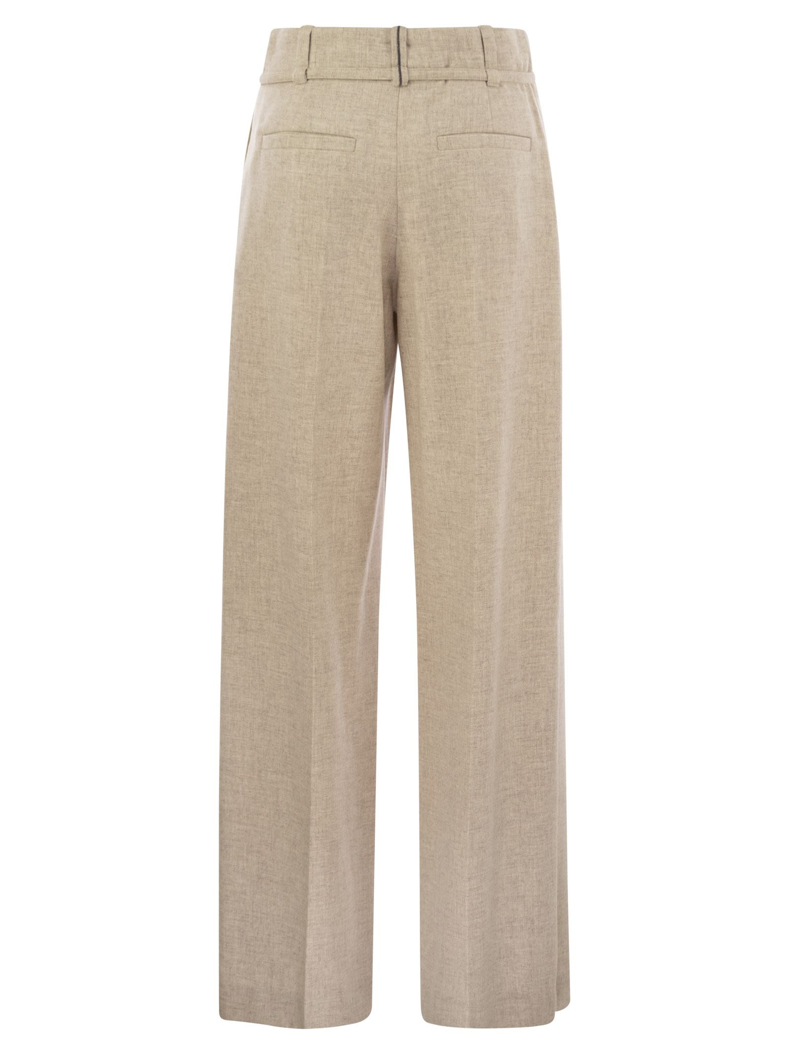 Brunello Cucinelli Women Virgin Wool And Cashmere Trousers With Necklace - 2