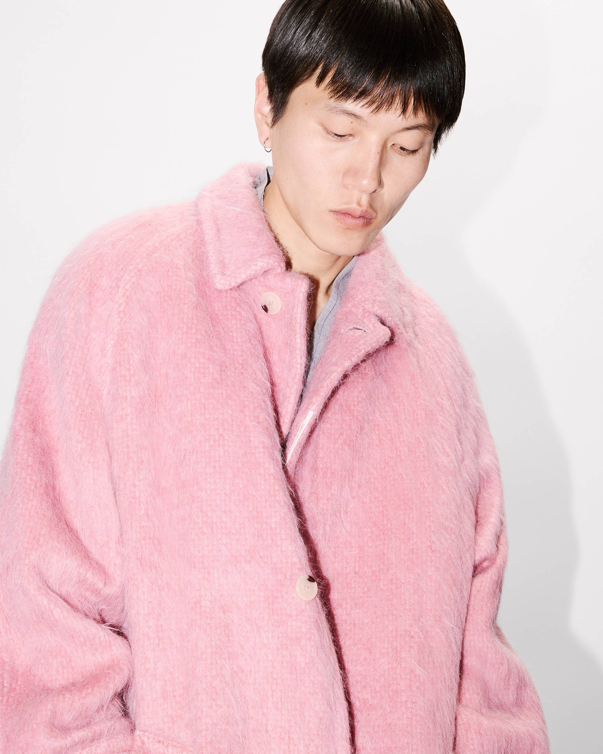 Coat in hairy wool alpaca and mohair - 5