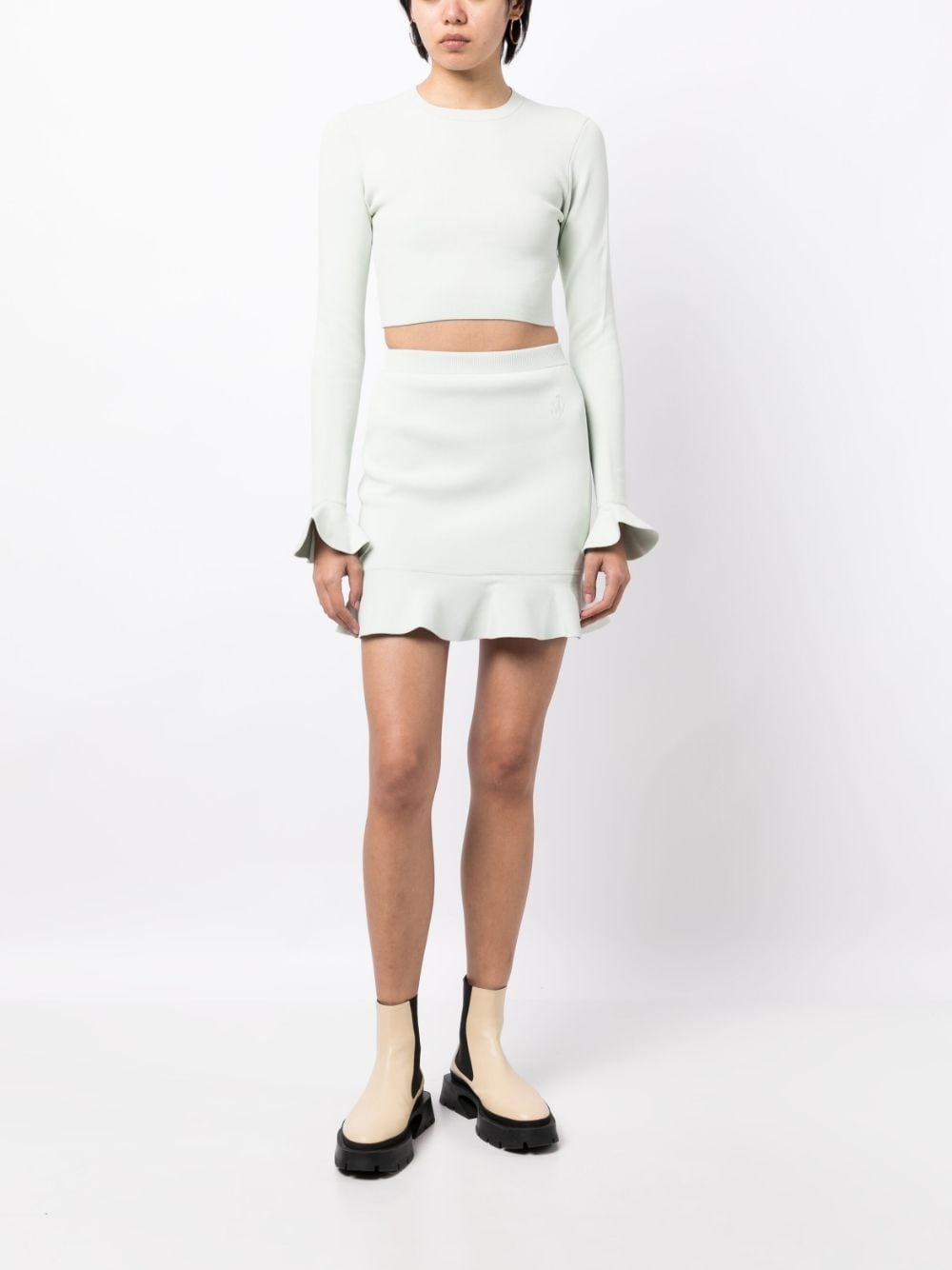 ruffle-detail cropped top - 2