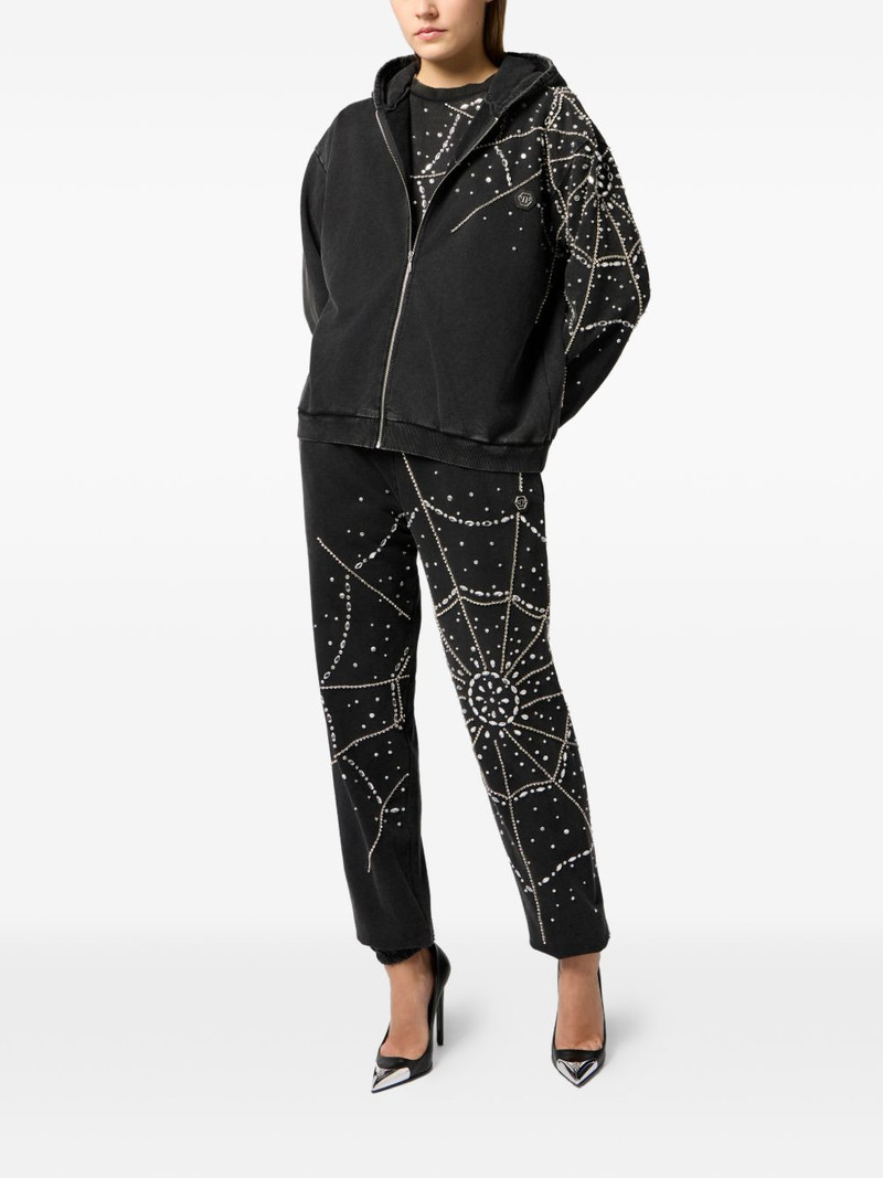 PHILIPP PLEIN spiderweb strass joggers outlook
