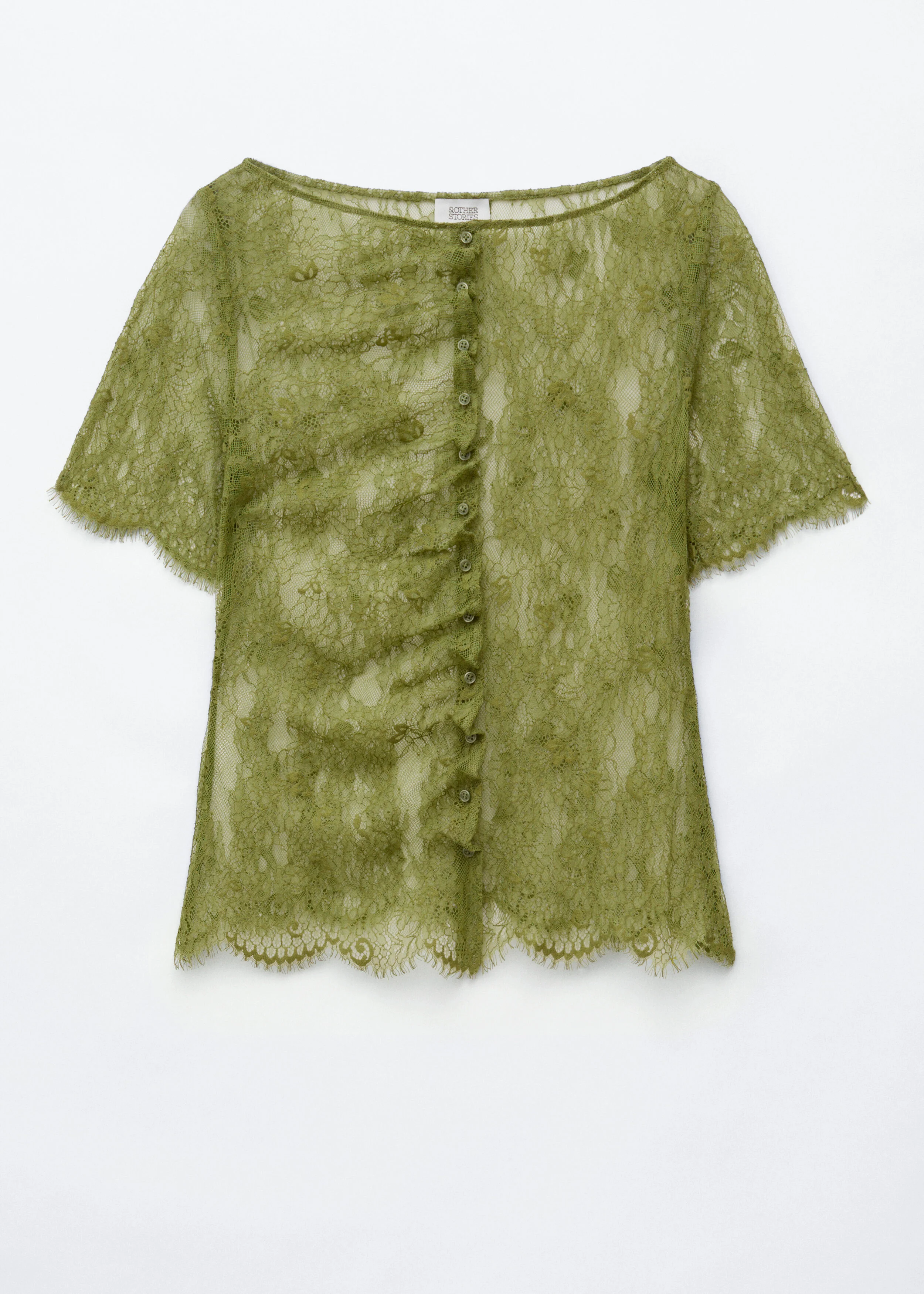Lace Button-Front Top - 1