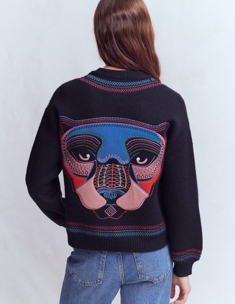 Abi Jacquard Cardigan-Navy, Tiger 1