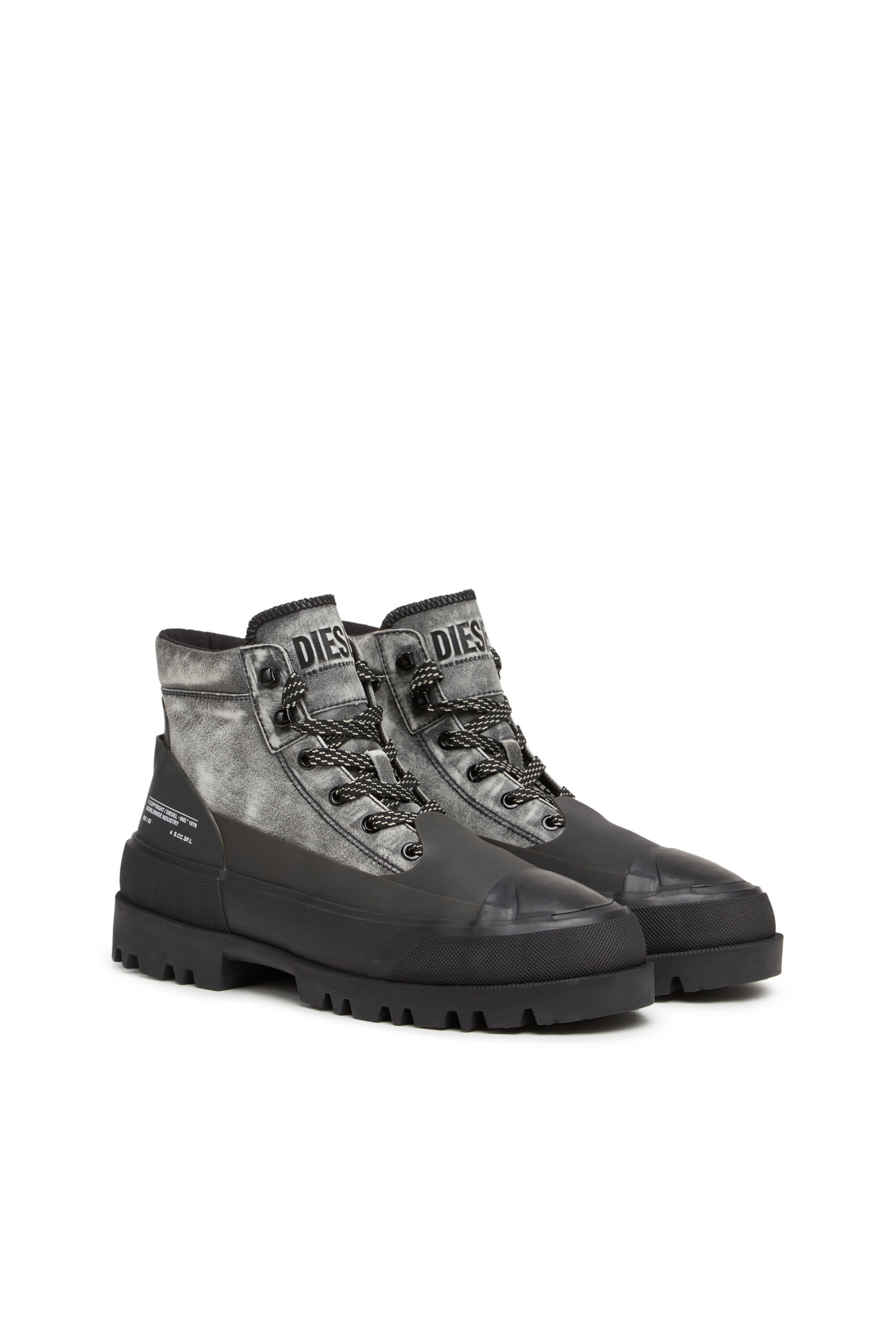 Diesel 40mm leather combat boots - Black