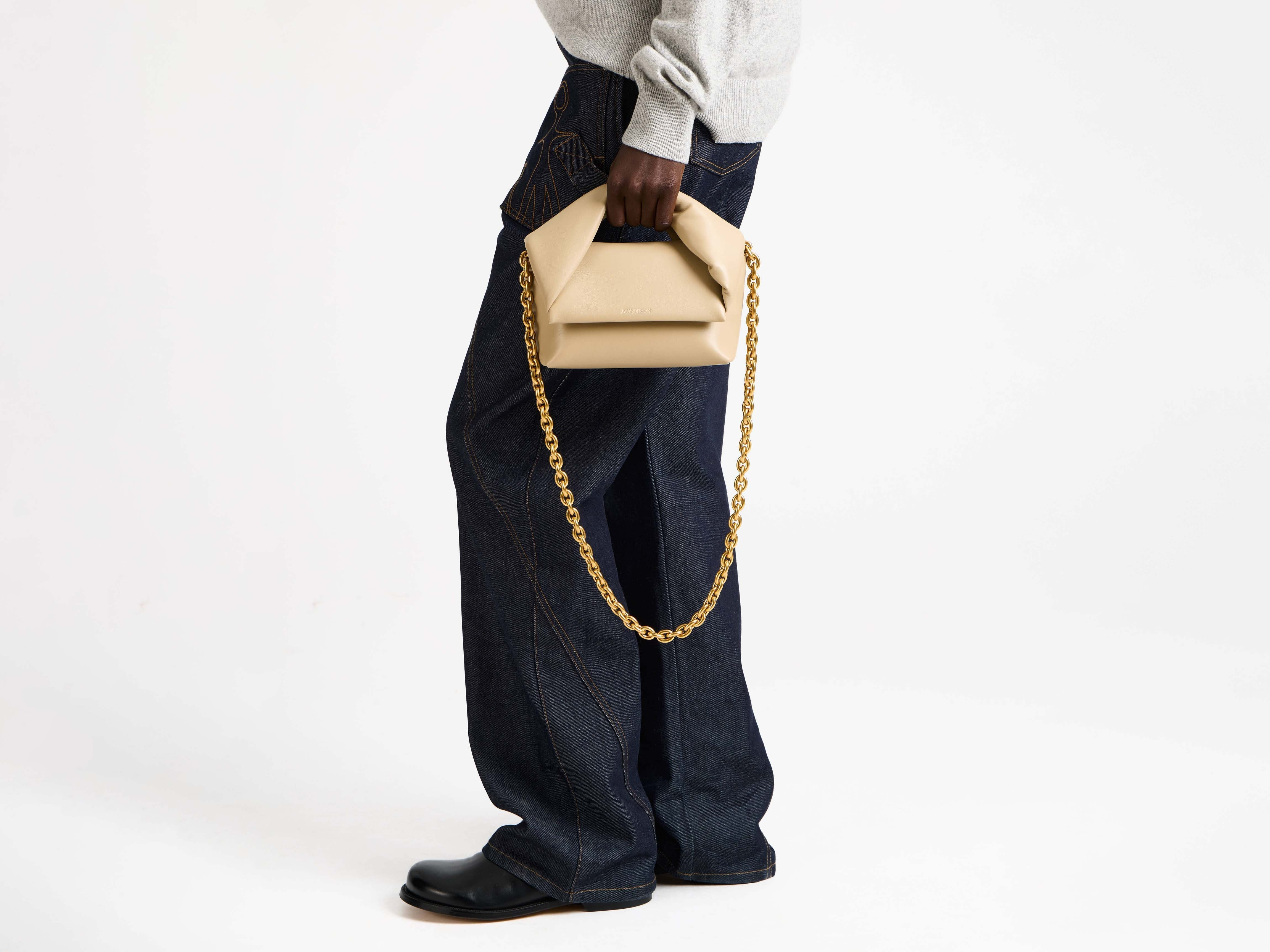 MEDIUM TWISTER BAG IN TAUPE LEATHER - 2
