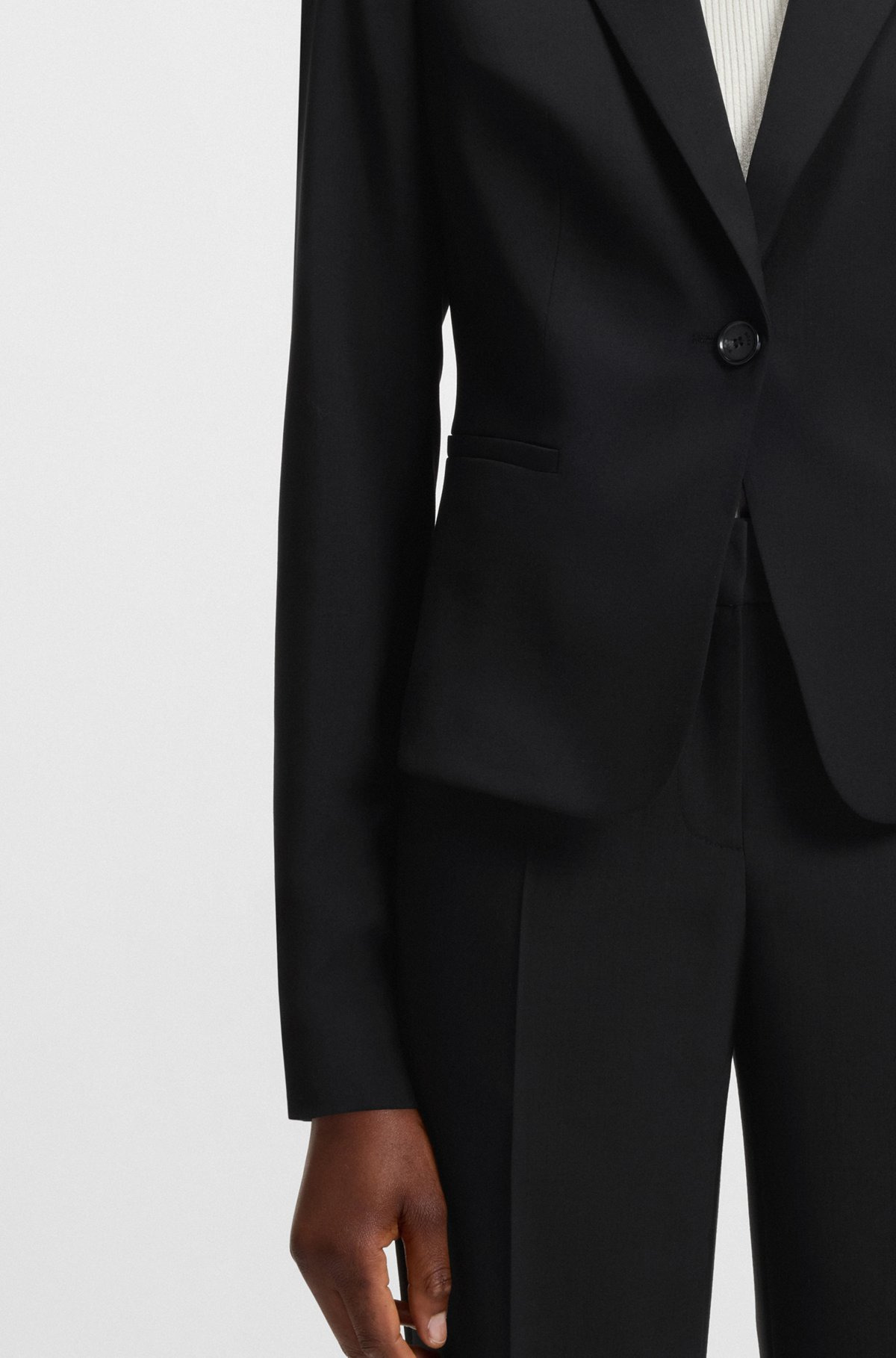 REGULAR-FIT BUTTON-UP JACKET IN VIRGIN WOOL - 6