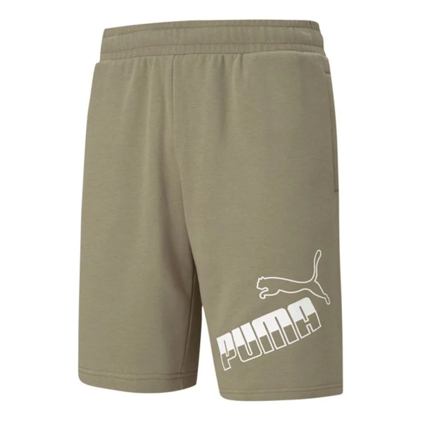 PUMA Amplified Big Logo Shorts 'Olive Green White' 588675-73 - 1
