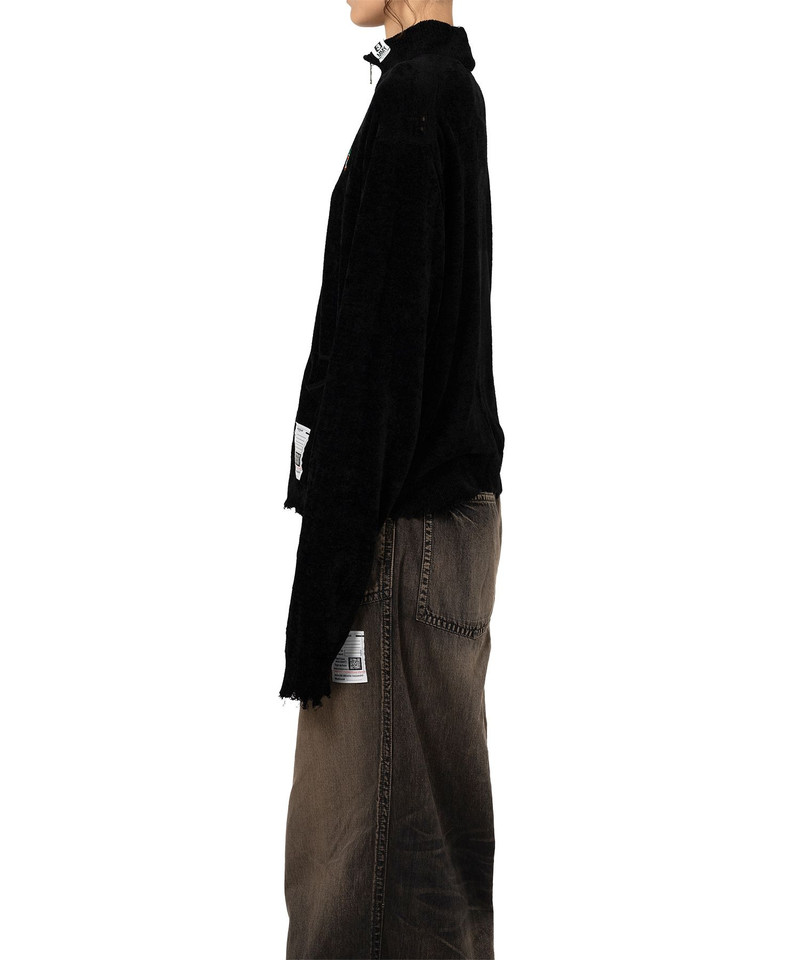 Distressed High Neck Knit Cardigan 5