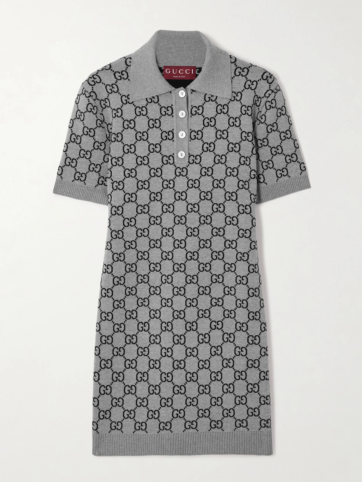 Jacquard-knit Wool-blend Mini Dress - 1