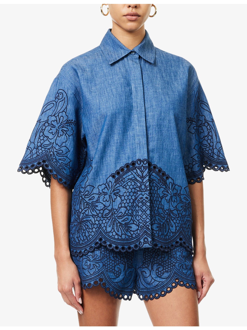 Coco Embroidered Denim Shirt - 3