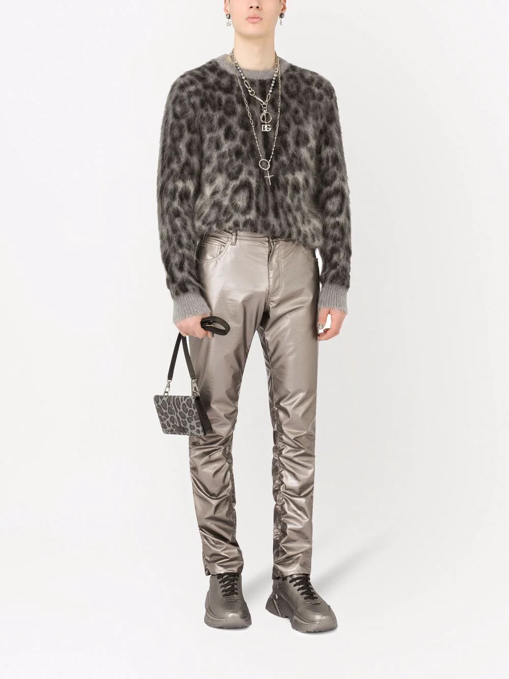 leopard-print mohair-wool jumper - 2