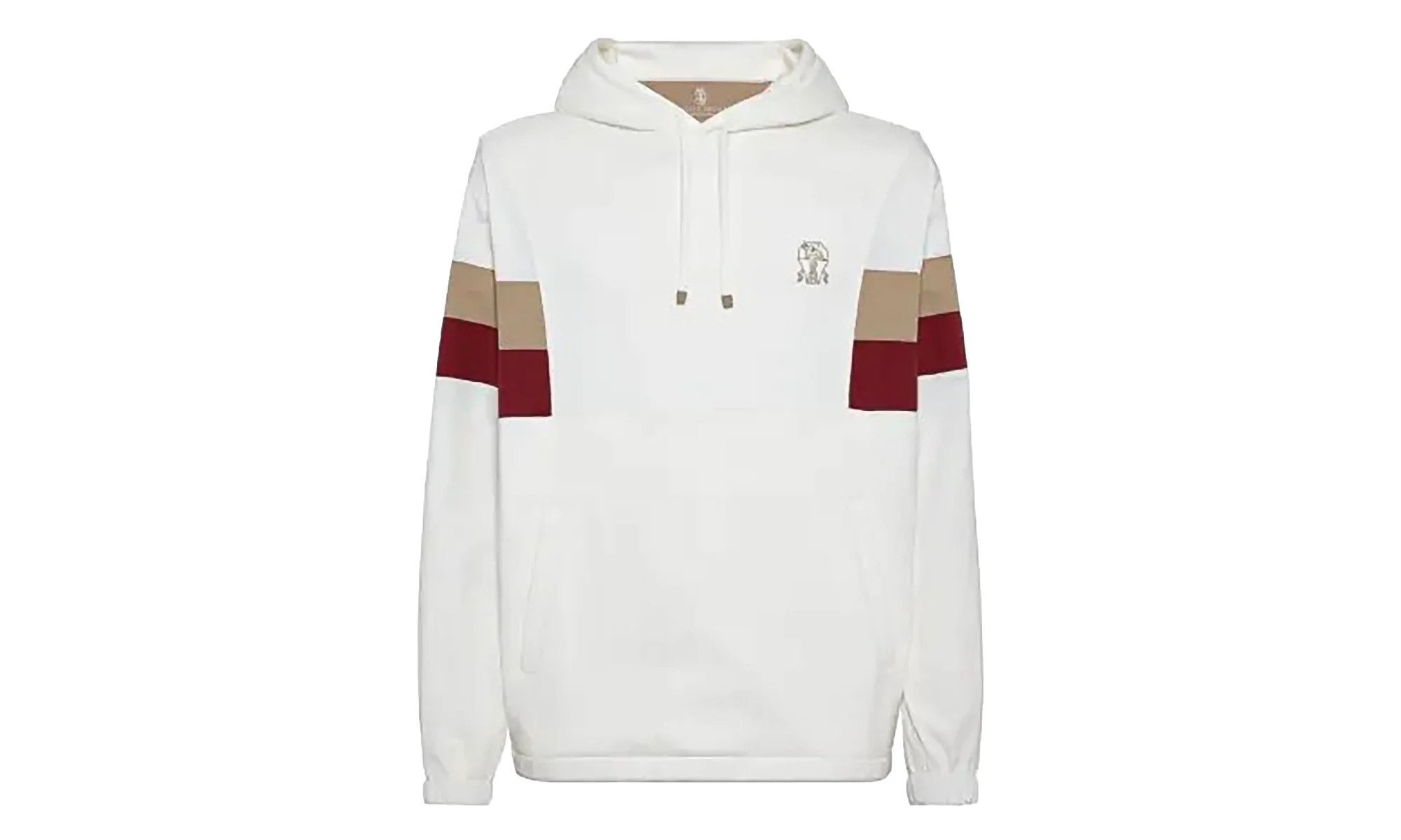 Paneled Logo-Printed Drawstring Hoodie "White" BRUN1145 - 1