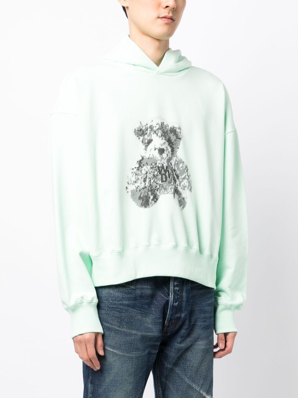 logo-patch cotton hoodie - 3