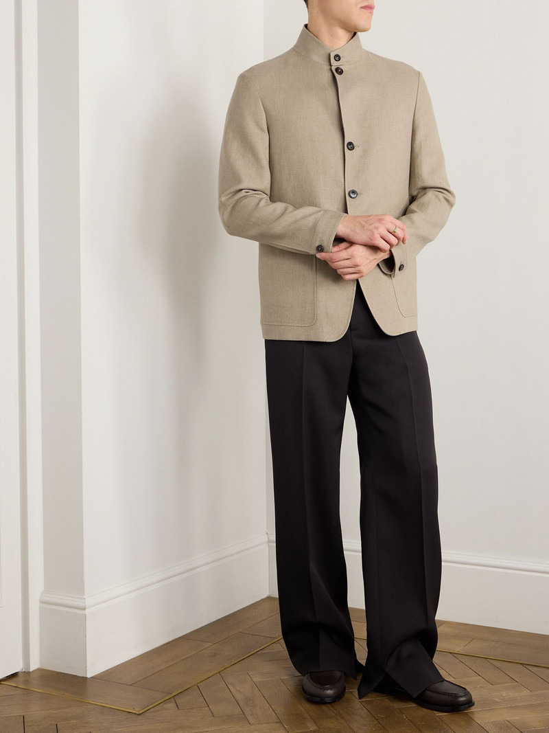 ZEGNA Il Conte Linen and Wool-Blend Jacket Neutral outlook