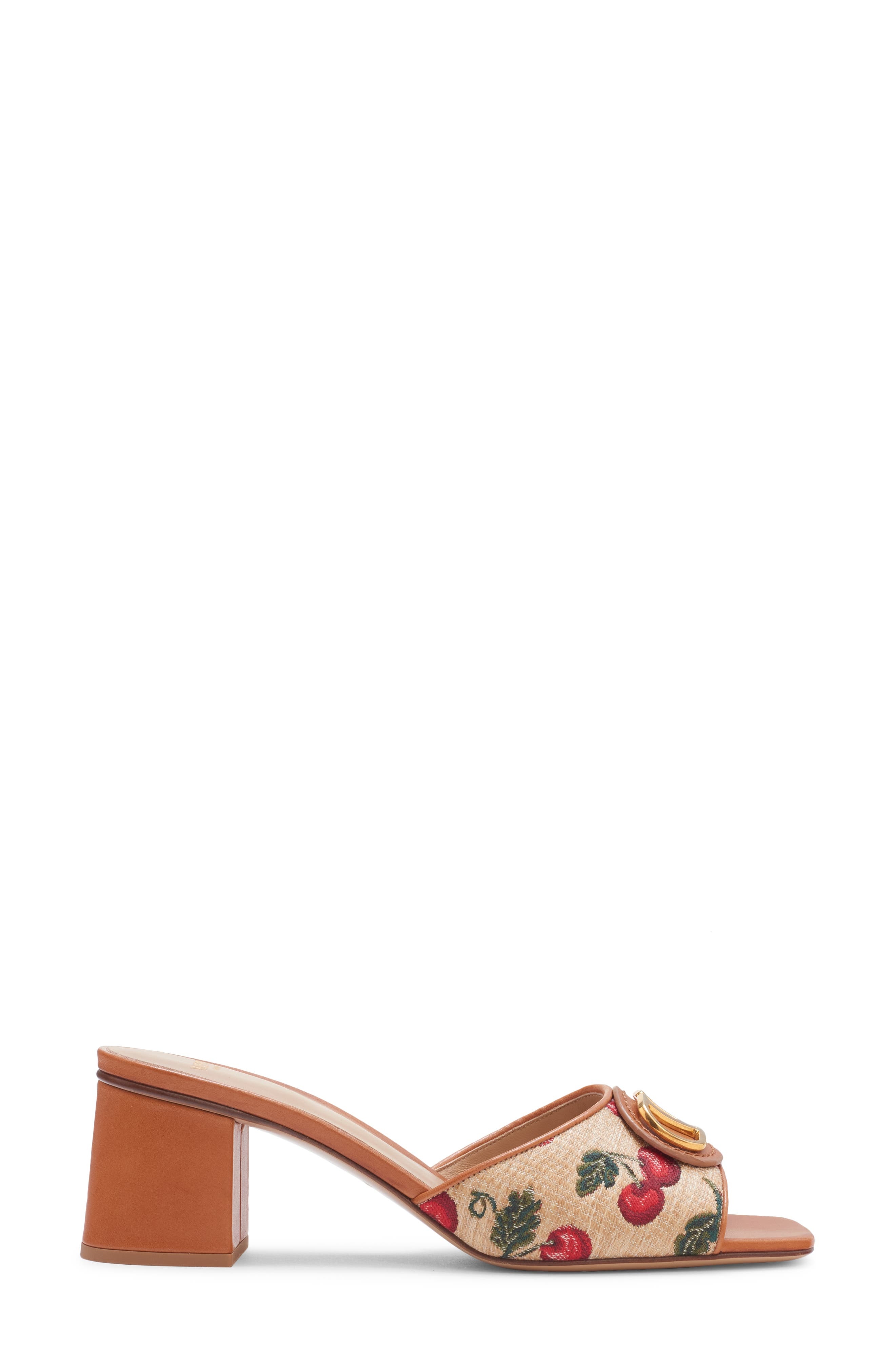 Valentino Garavani VLOGO Cherries Slide Sandal in 32H Naturale/Rosso at Nordstrom - 3