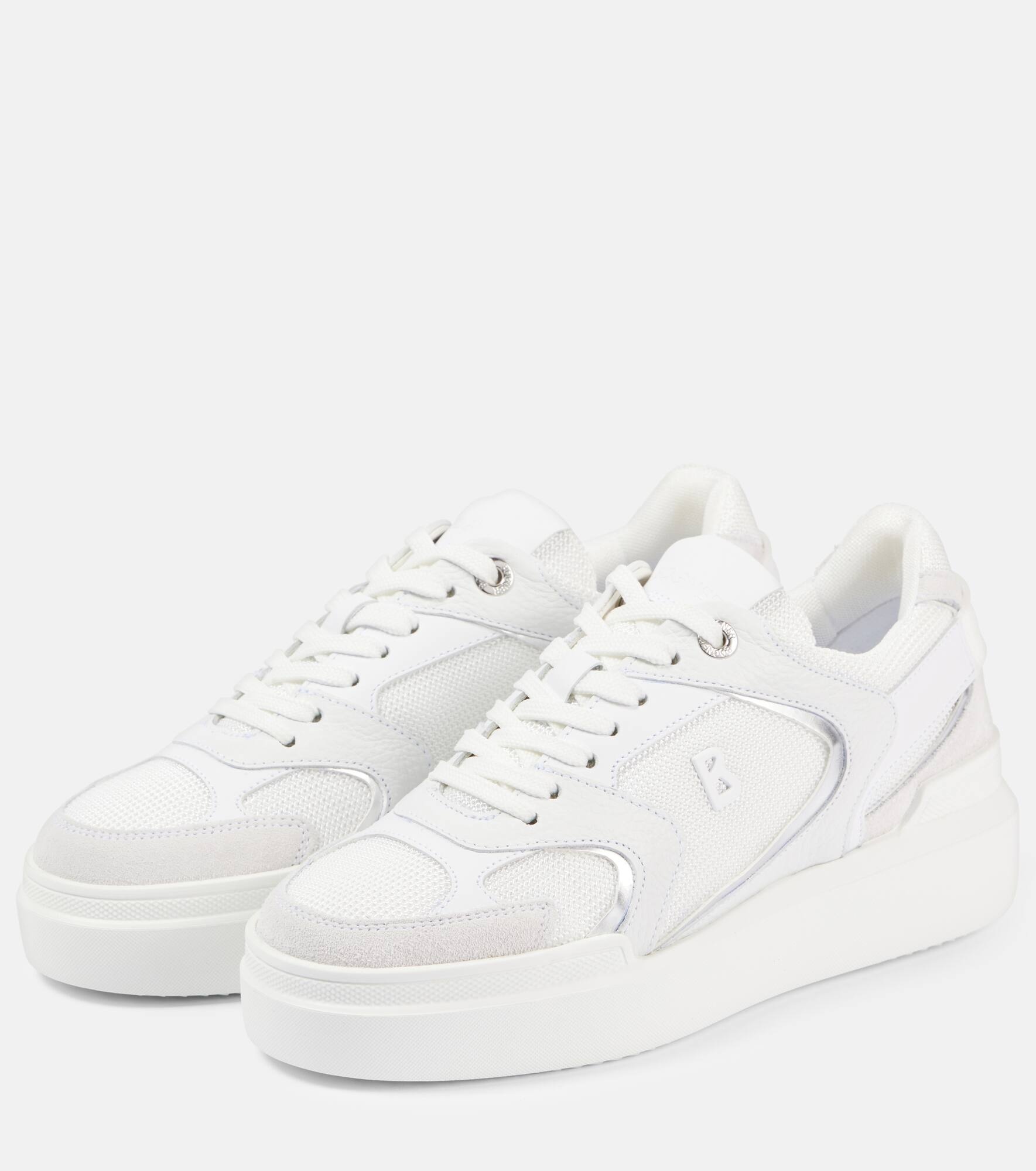Hollywood 29A leather-trimmed mesh sneakers - 4