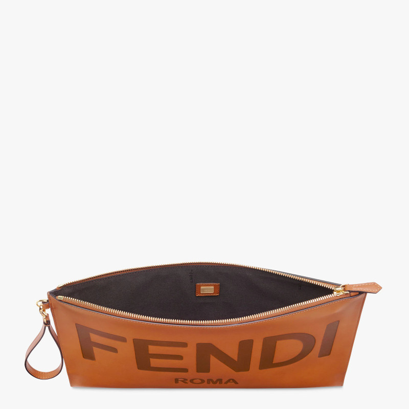 Brown leather pouch 3