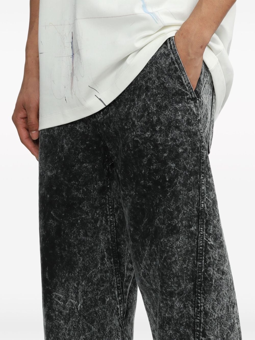 acid-wash straight-leg jeans - 5