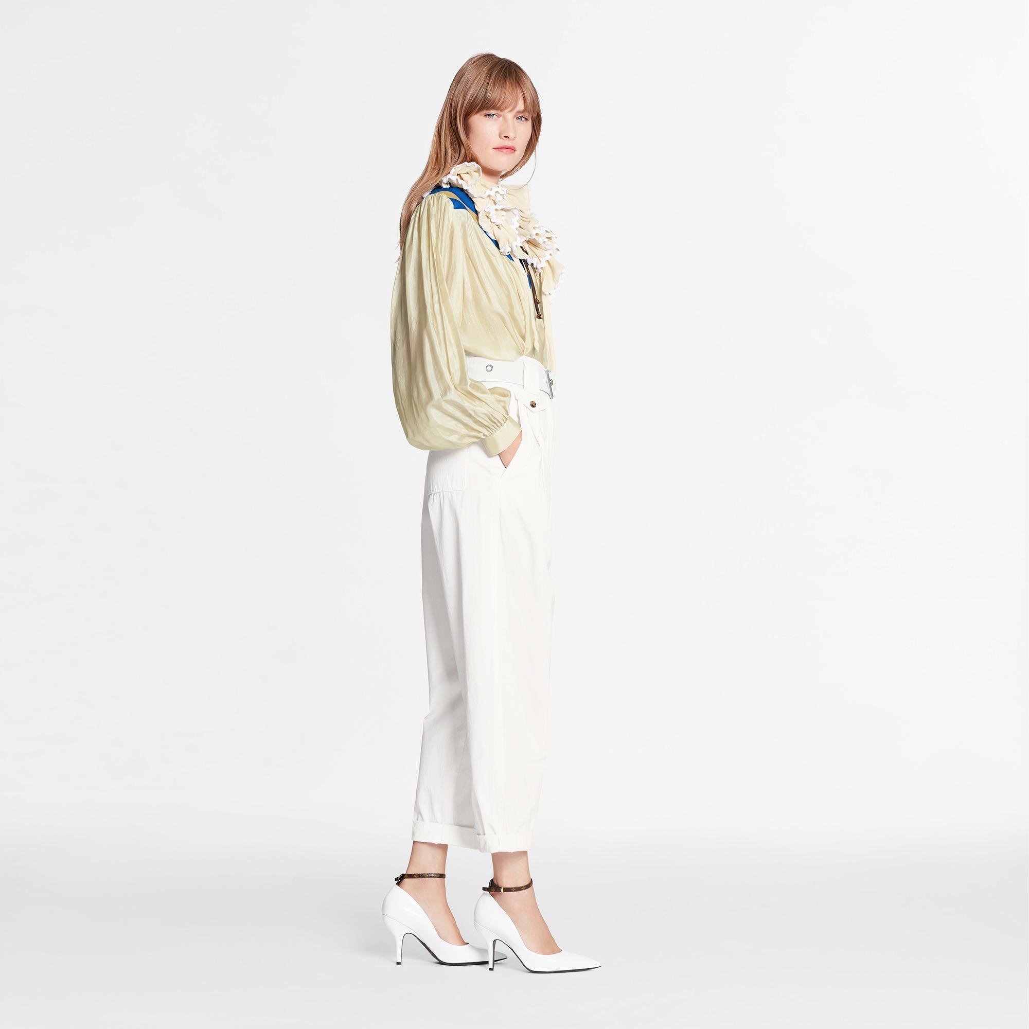 Peach-Effect Cotton Carrot Pants - 4