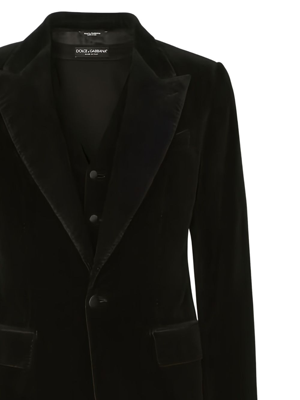 single-breasted smooth-velvet suit - 4