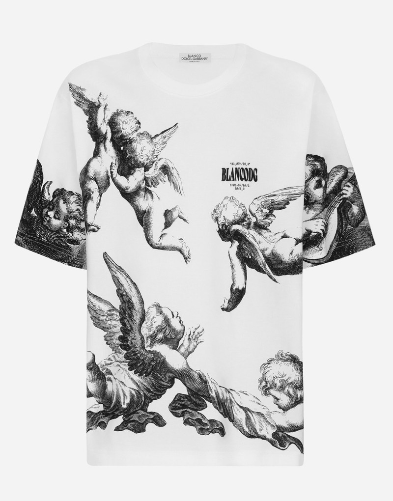 Short-sleeved Angel-print T-shirt BLANCO DOLCE&GABBANA 1