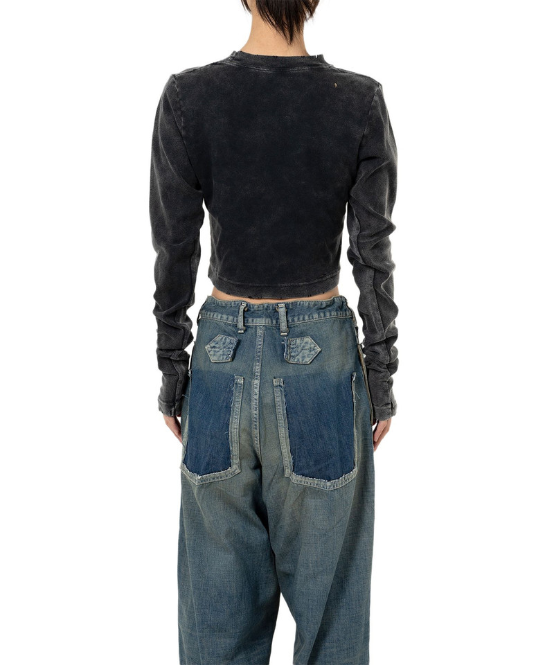 Bleached Cropped Long Sleeve T-shirt 6