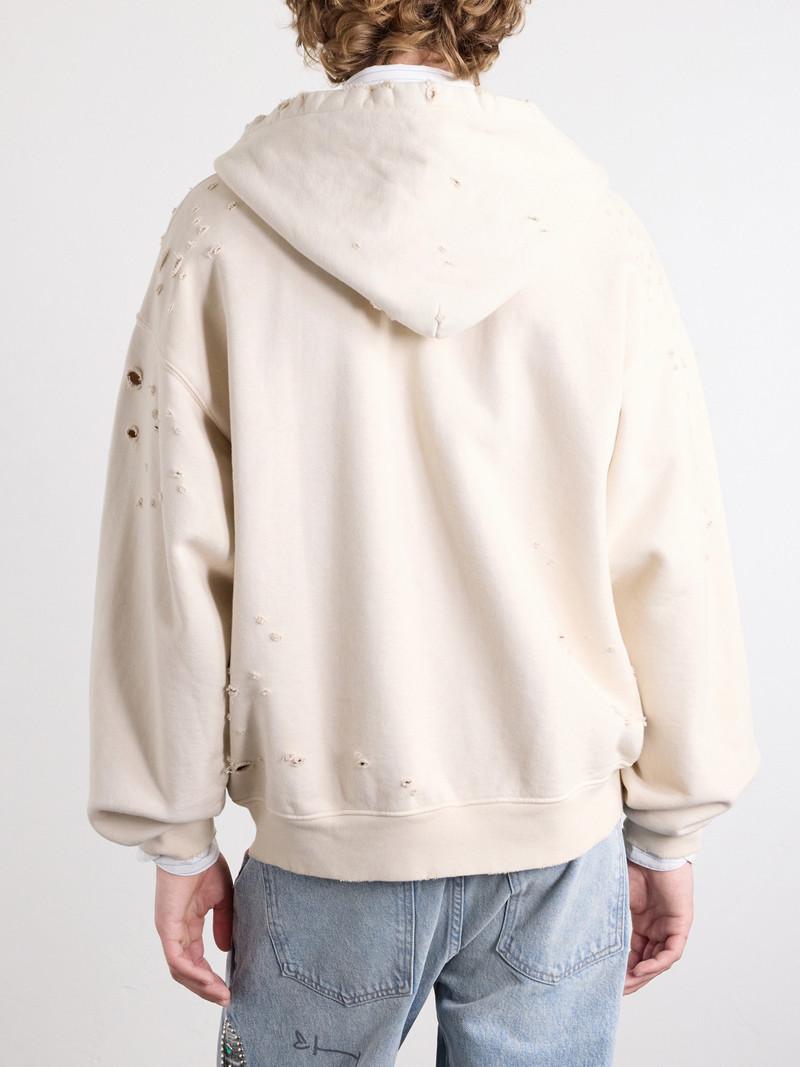 Motoslug Logo-Print Distressed Cotton-Jersey Hoodie 4