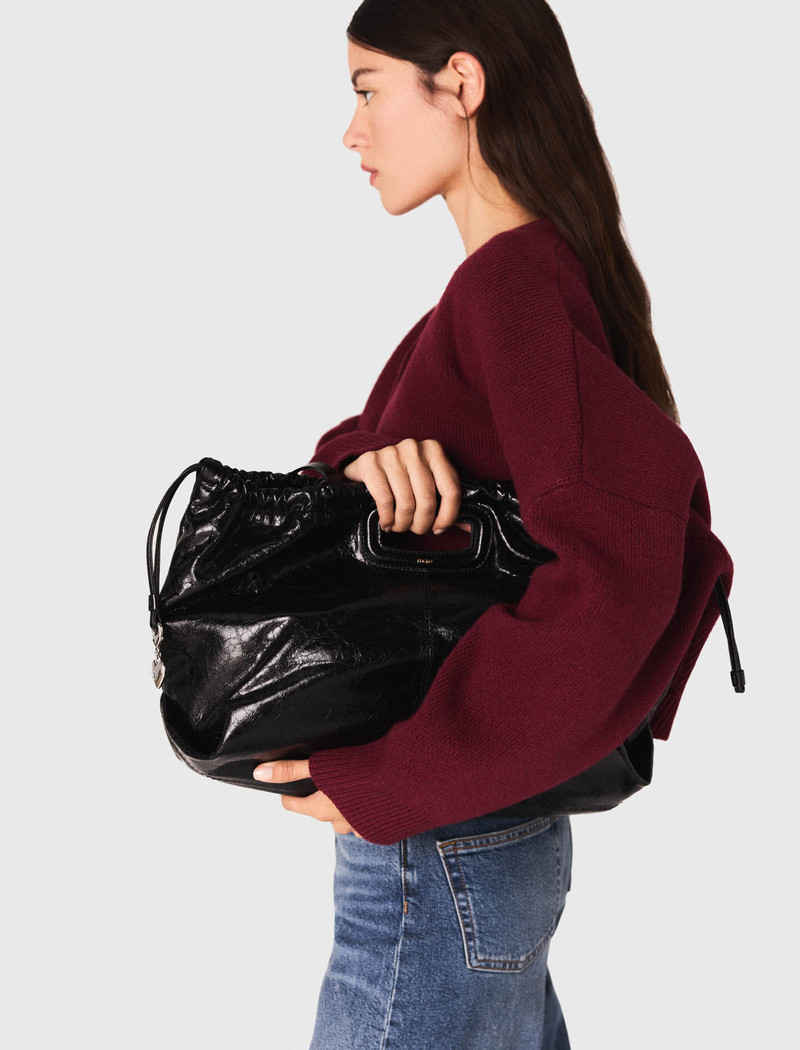 maje Crackled leather M Tote bag outlook
