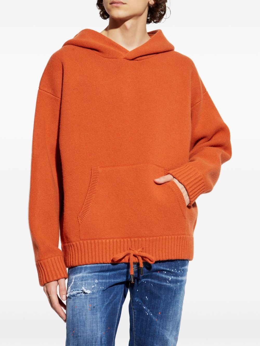kangaroo-pocket hooded sweater - 3